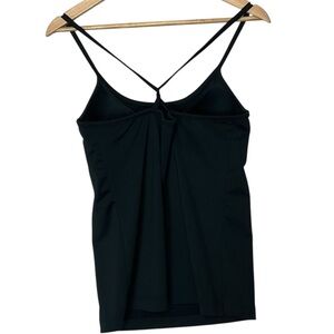 ATHLETA sz 38B Strappy Top Tankini Yoga Athleisure Underwire Adjustable Black